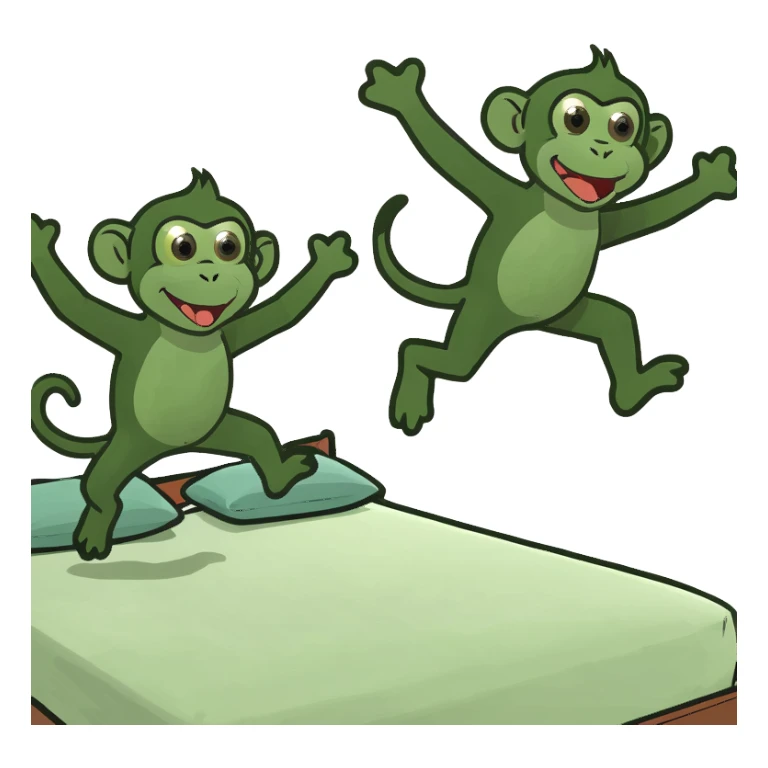 five little monkeys jumping on the bed sticker