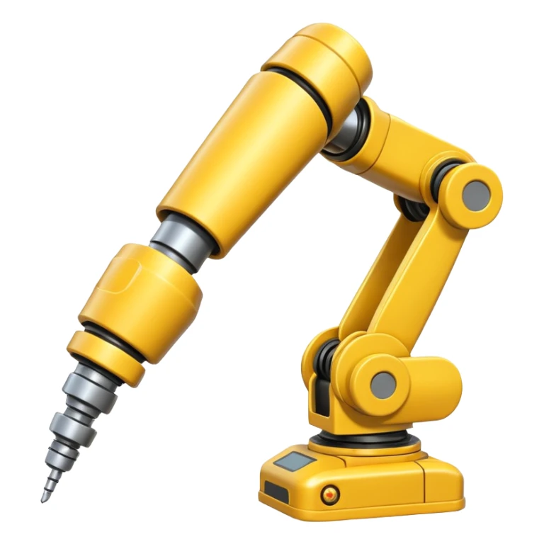 Industrial Arm – Yellow robotic arm, gripping tool sticker