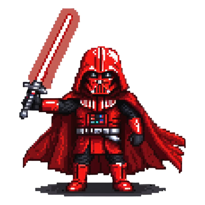 Oreo cookie as a Sith lord with red lightsaber and dark side force powers sticker