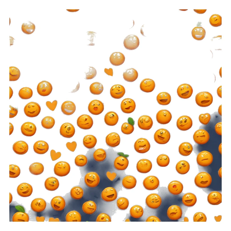 Happy orange with heart eyes sticker