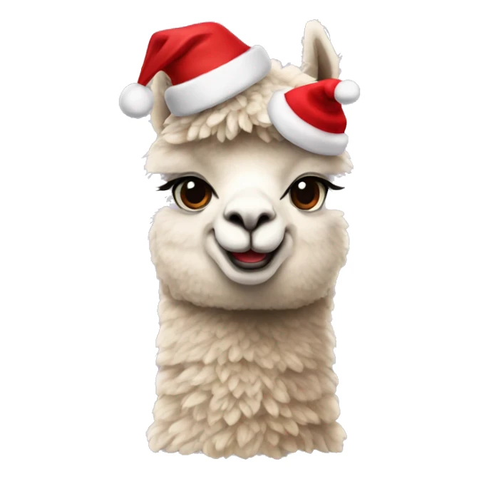 Alpaca in a Christmas hat  sticker