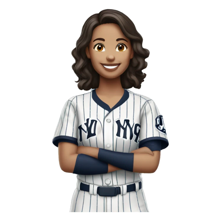 Smile Brunette female Yankees jersey  sticker