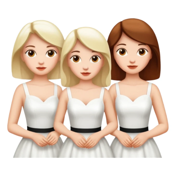 three women in white dresses sticker