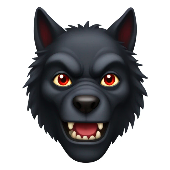 black werewolf with red eyes sticker
