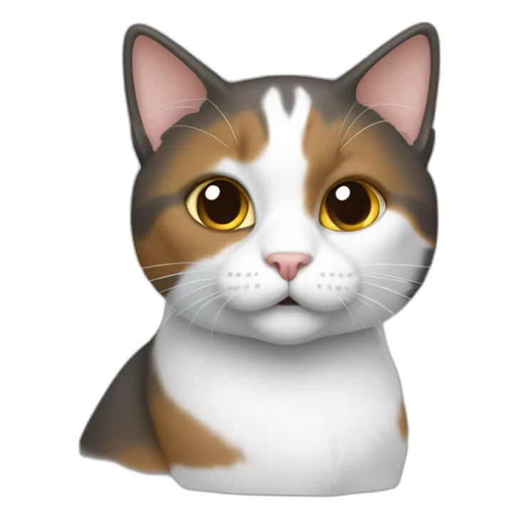 cat tricolor white gray a little brown sticker