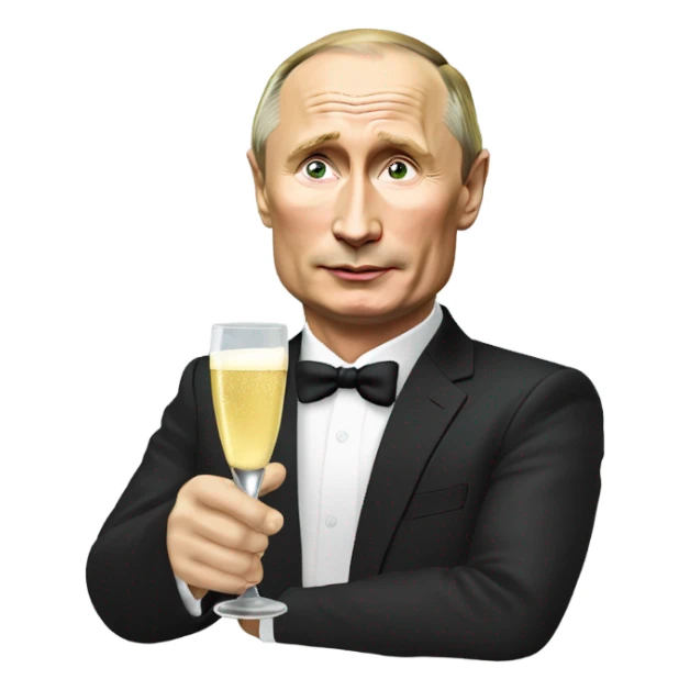 Vladimir Putin drinking champagne bottle  sticker