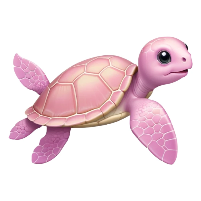 cute light pink baby turtle swimming with tiny flippers sticker