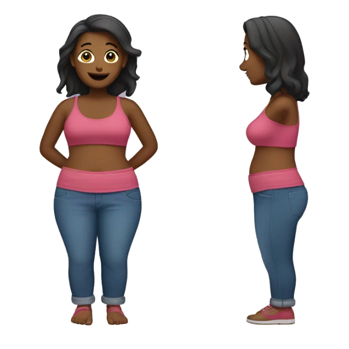 A woman's flat belly sticker