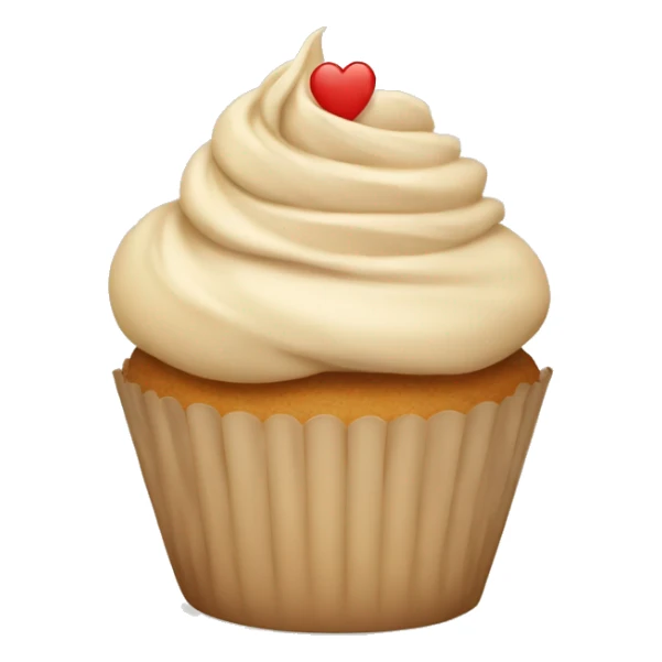Beige cupcake with beige ribbon sticker