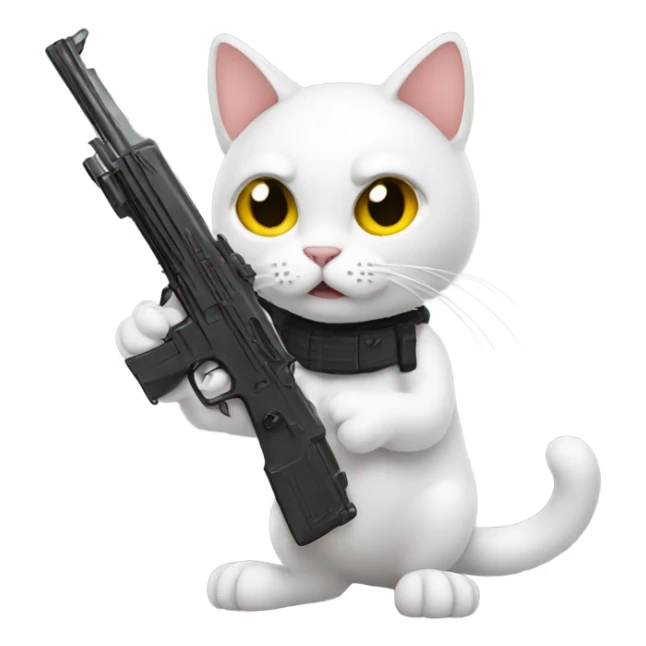 Cat with a gun sticker