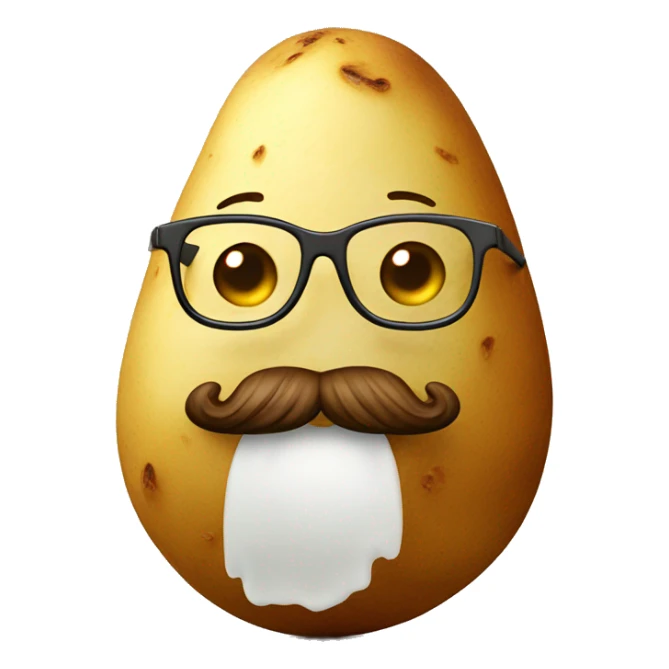 Happy potato with eyeglasses and beard sticker