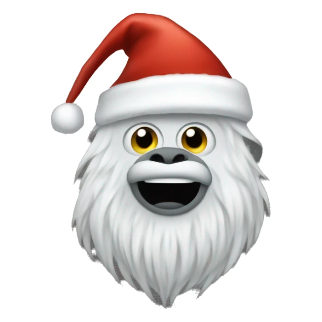 Yeti xmas Santa hat sticker