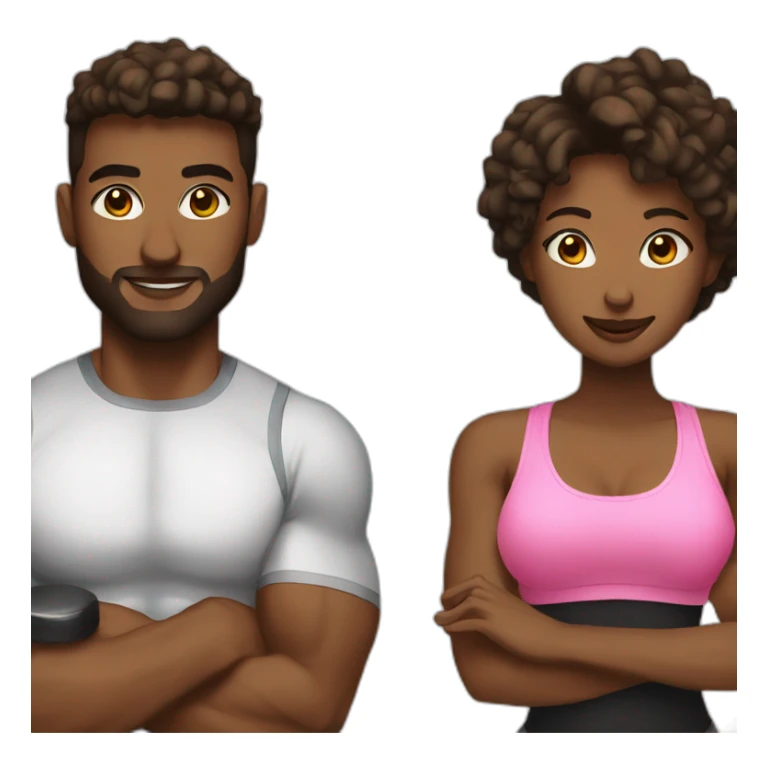 gym couple sticker