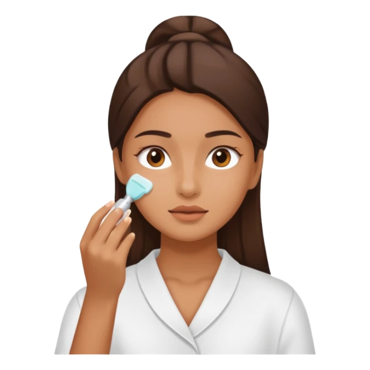 Chica haciendose skincare sticker