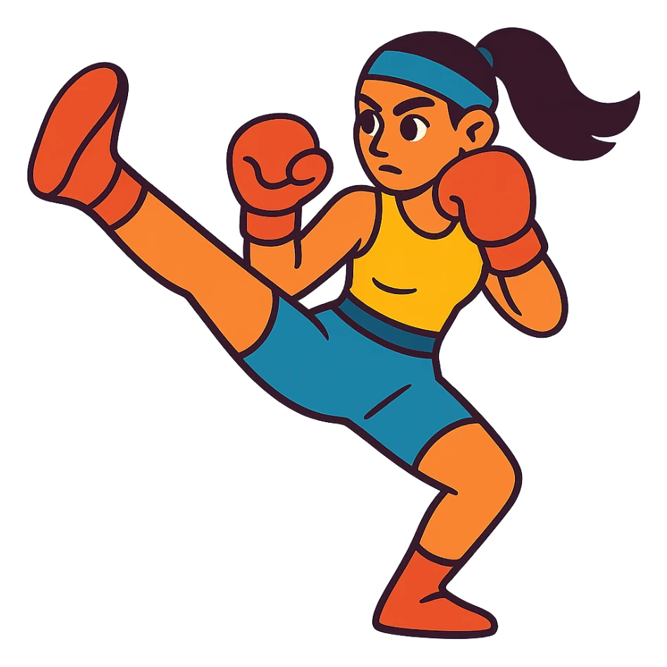 female kickboxer sticker