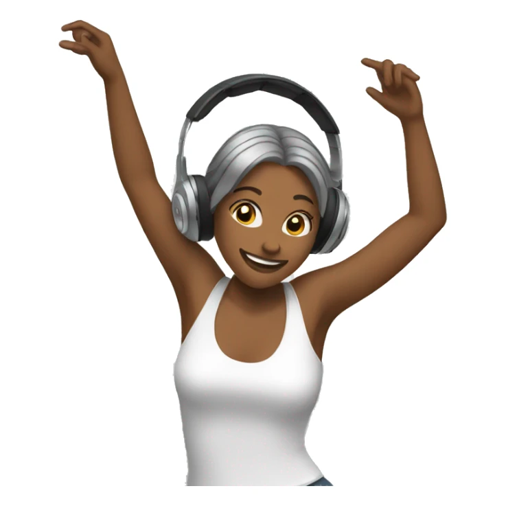 woman dancing with headphones sticker