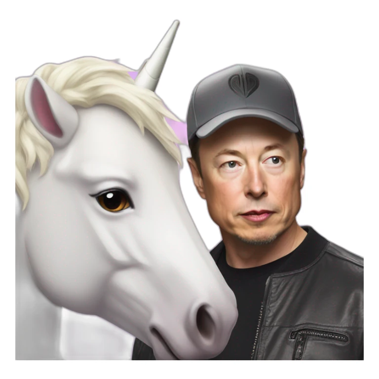 Unicorn with Elon musk sticker
