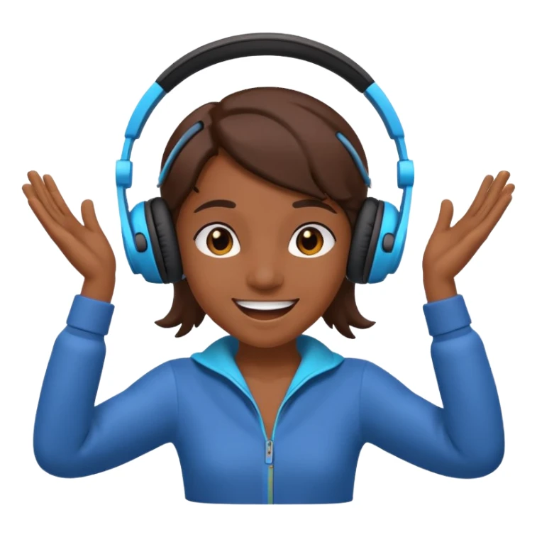 dancing character with headphones sticker