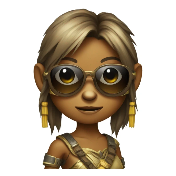 Girl monkey warrior with sunglasses sticker