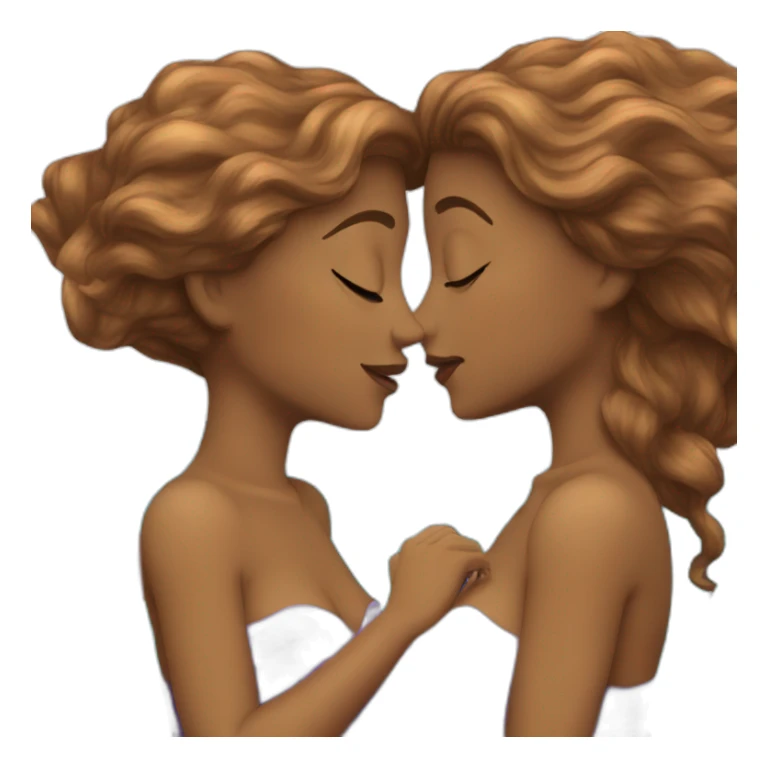 Two brown haired mermaids kissing sticker