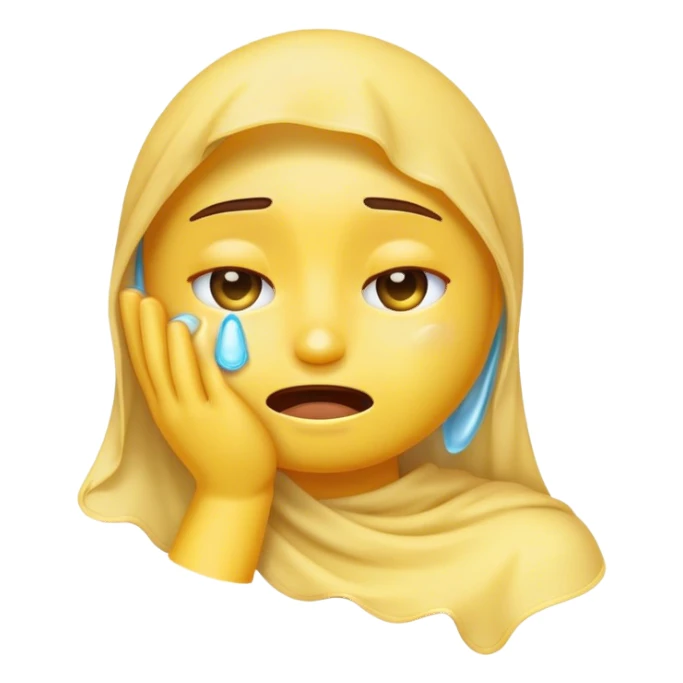 Emoji wiping tears away sticker