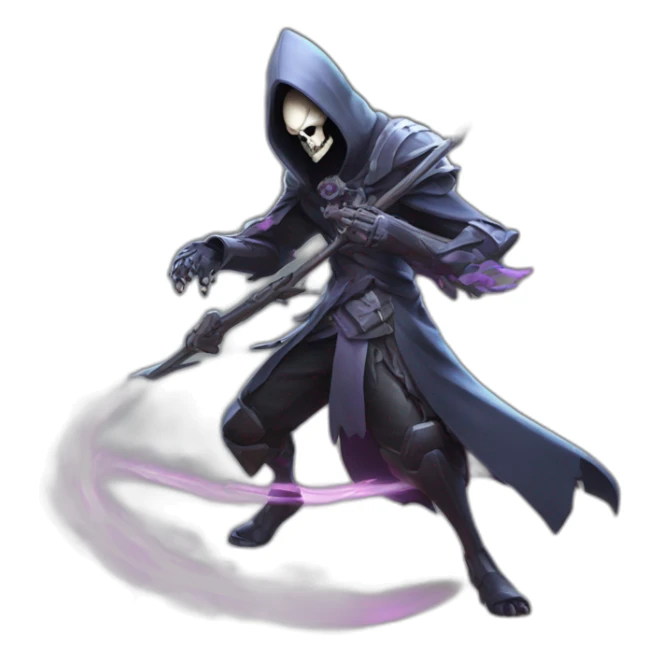 reaper from overwatch, executing his ultimate move  death blossom sticker