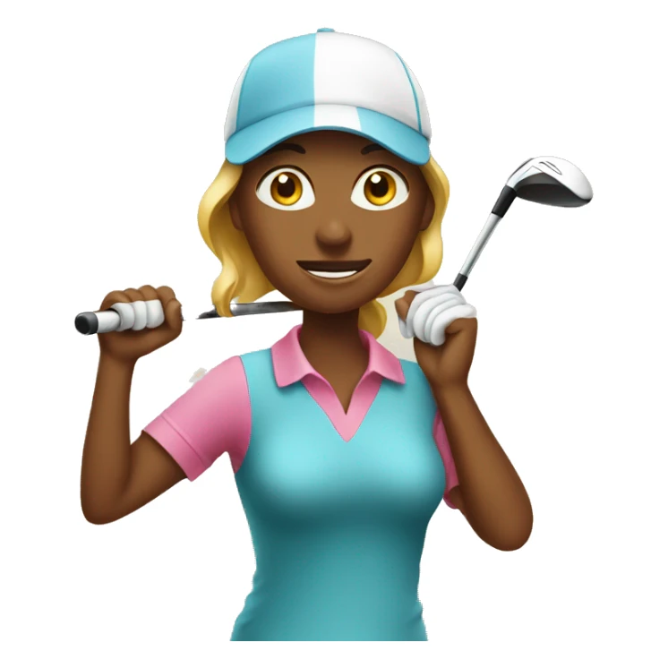 women golfing sticker