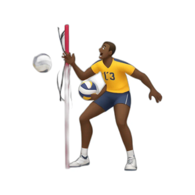 Volleyball players spiking men sticker