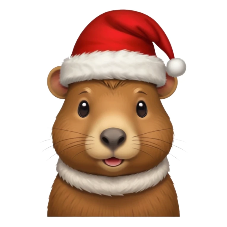 Asme un capivara con gorrito de navidad sticker