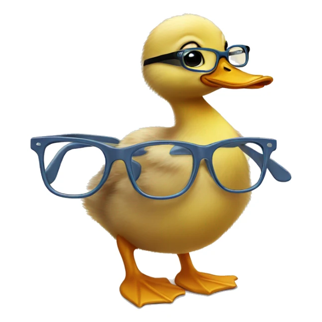 Baby duck with glasses sticker