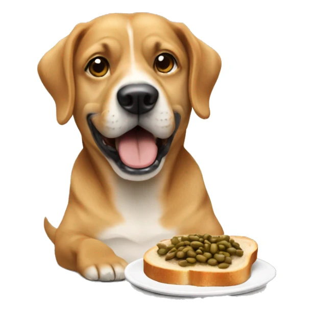 dog dj eating beans on toast sticker