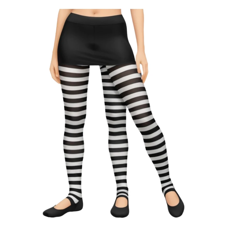 black and white striped tights sticker