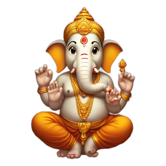 ganesh ji with anrgy face sticker