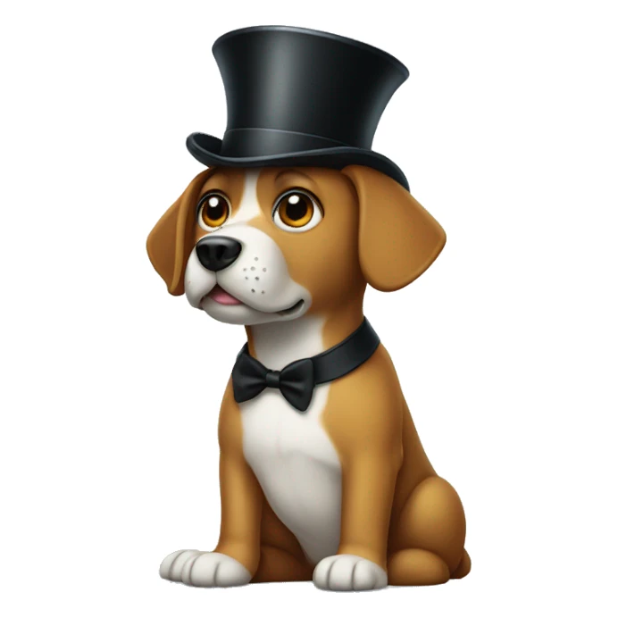 Dog wearing a Tophat  sticker