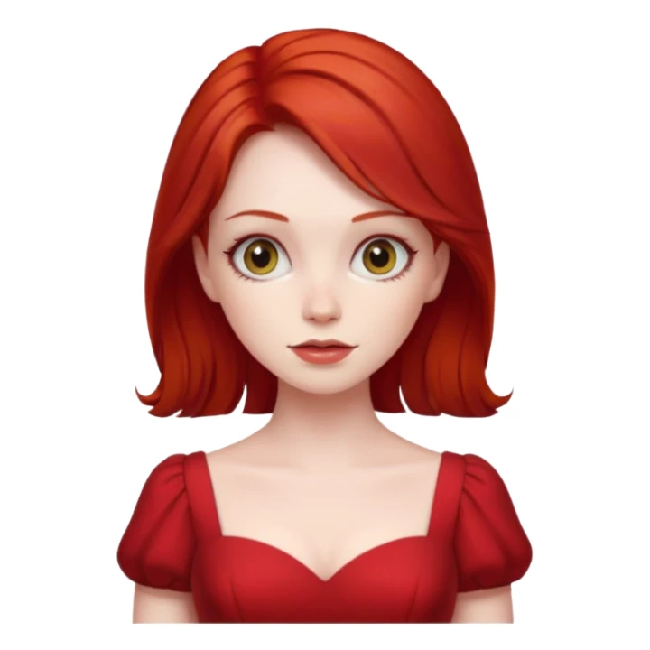 lady in red clothes , ed hair sticker