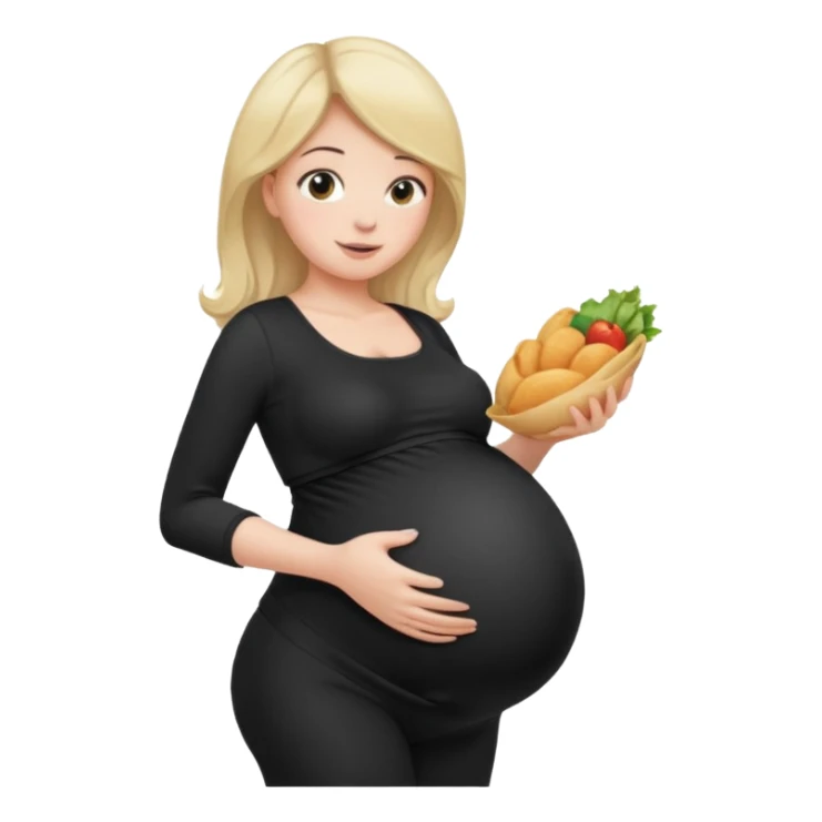 femme belly stuffing enceinte legging noir sticker