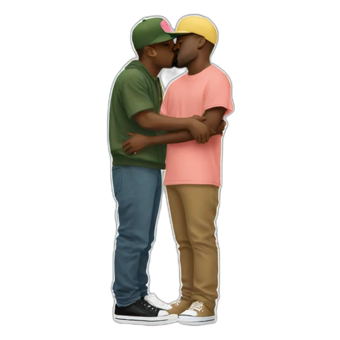 kanye west kissing tyler the creator sticker