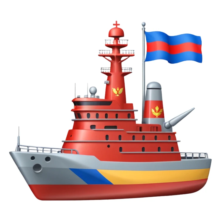 warship with russia flag sticker