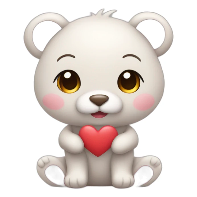 Un doudou avec un coeur sticker