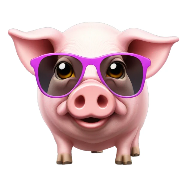 Pig with Brazilian glasses  sticker