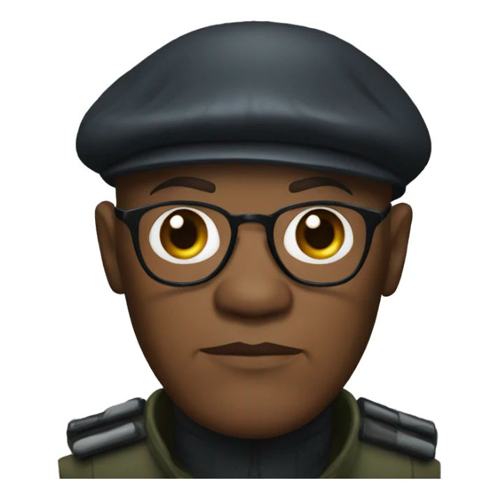 bald samuel l jackson serious wearing beret sticker