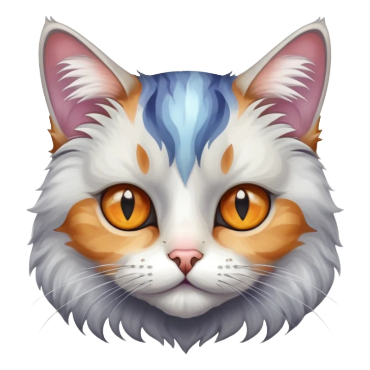 one-eyed cat with marble coloring sticker
