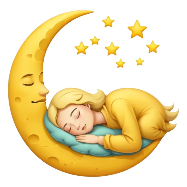 sleeping moon with closed eyes and zzz sticker