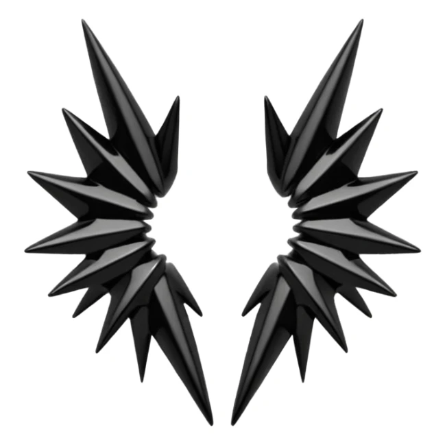 Spiky gothic metallic onyx ear cuffs ear climbers accessory  sticker