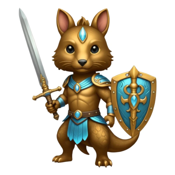 ancient animal with sword sticker