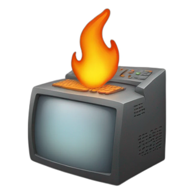 flaming computer sticker