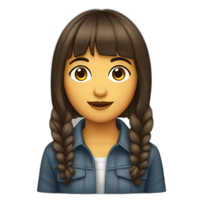 Fille brune avec une frange rideau sticker