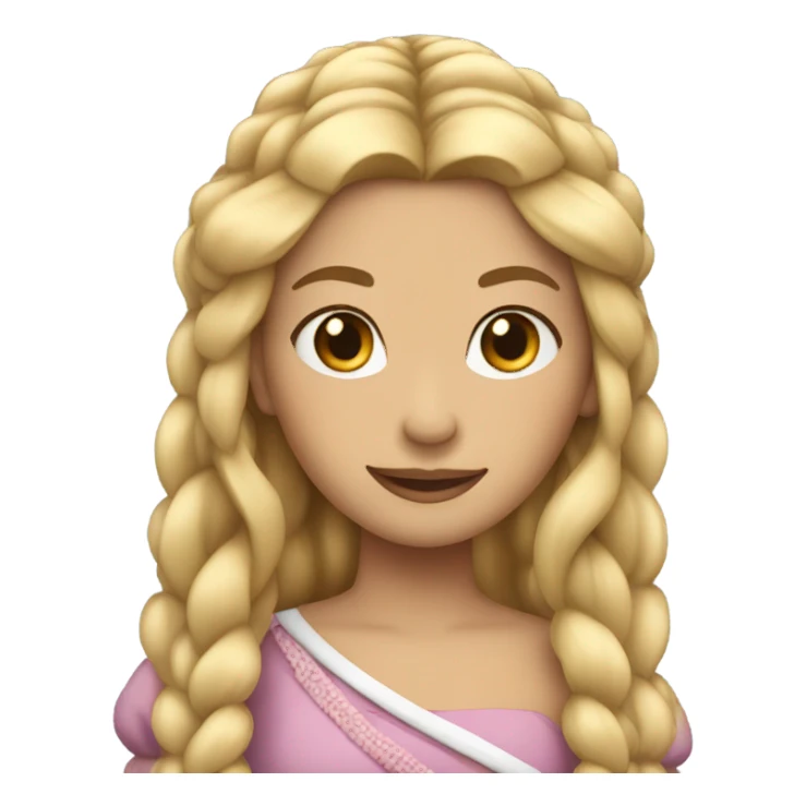Princess with blonde hair and one braid sticker