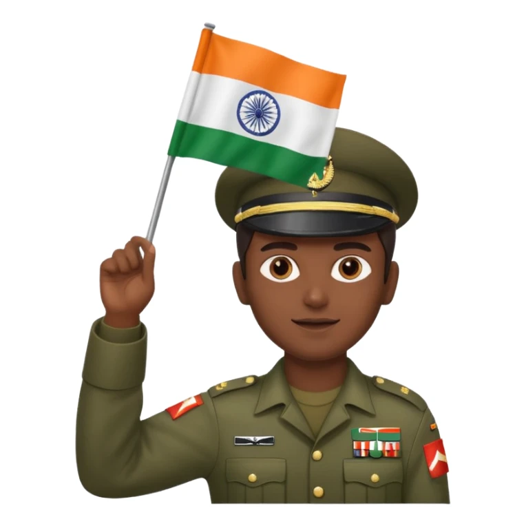 Indian army with indian flag sticker