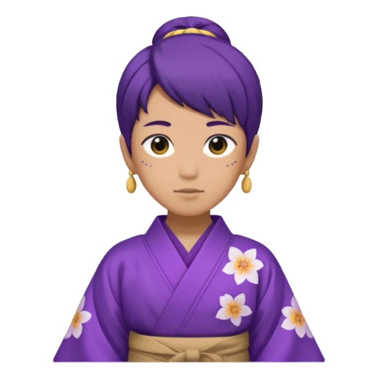 não binário japones kimono roxo sticker